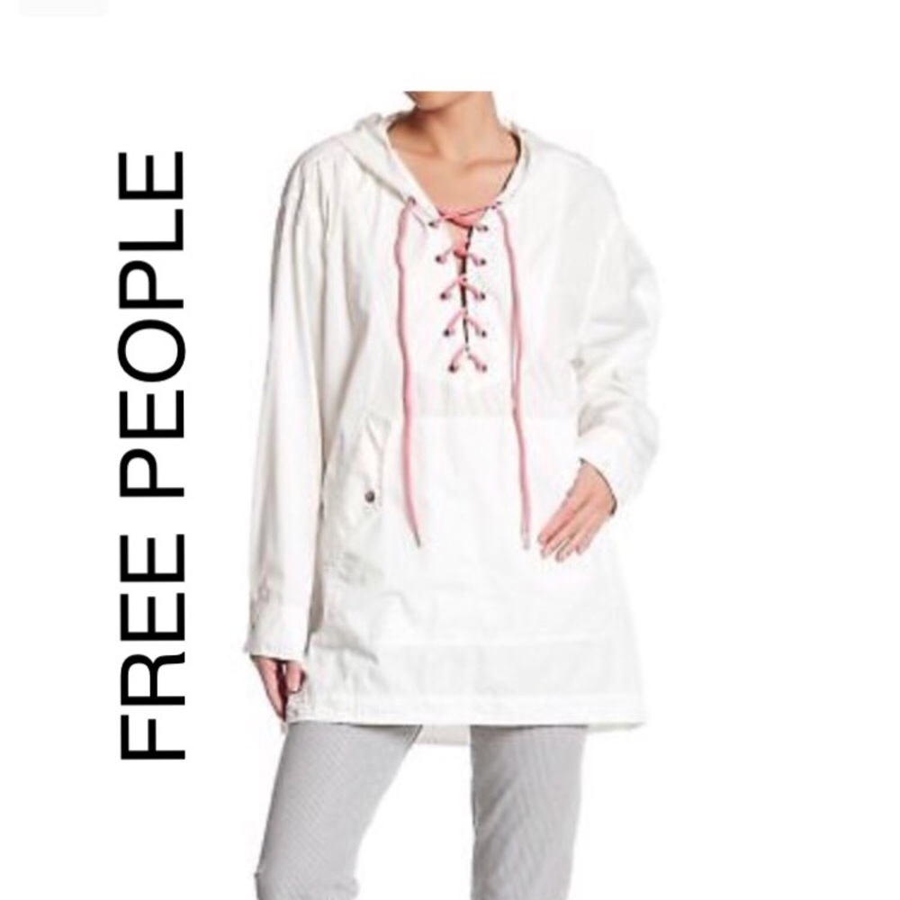 🔥Free People Hooded Poplin Pullover Jacket XS/S